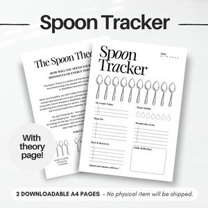 Spoon Theory Daily Tracker, Energy Budget, Fatigue Journal, Spoonie Diary, Chronic Illness Friendly, Autistic Burnout, Autism, Printable PDF