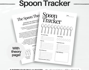 Spoon Theory Daily Tracker, Energy Budget, Fatigue Journal, Spoonie Diary, Chronic Illness Friendly, Autistic Burnout, Autism, Printable PDF