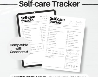 Daily Self Care Tracker Printable, Daily Self Care Checklist, Routine Planner, Wellness Planner, Minimalist, A4, Instant Download PDF