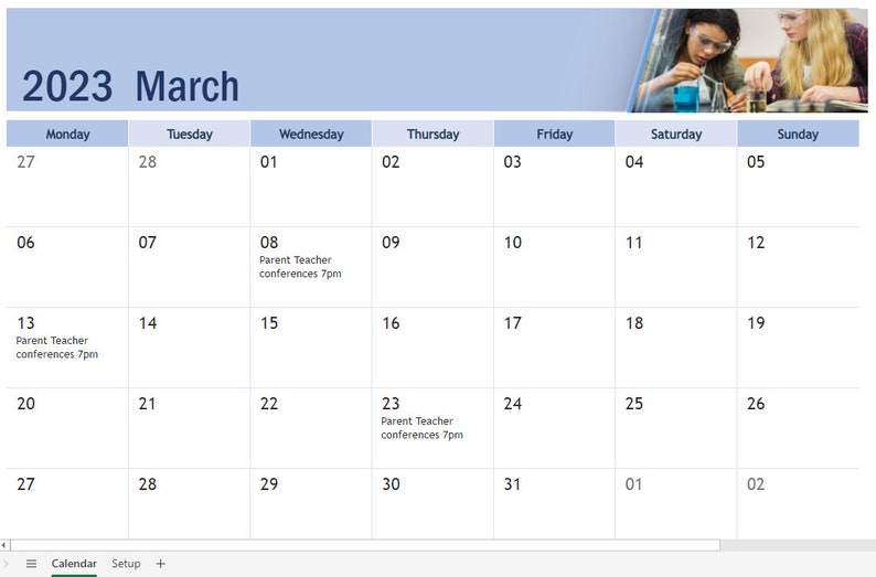 Any Year Calendar Excel Template Microsoft Excel