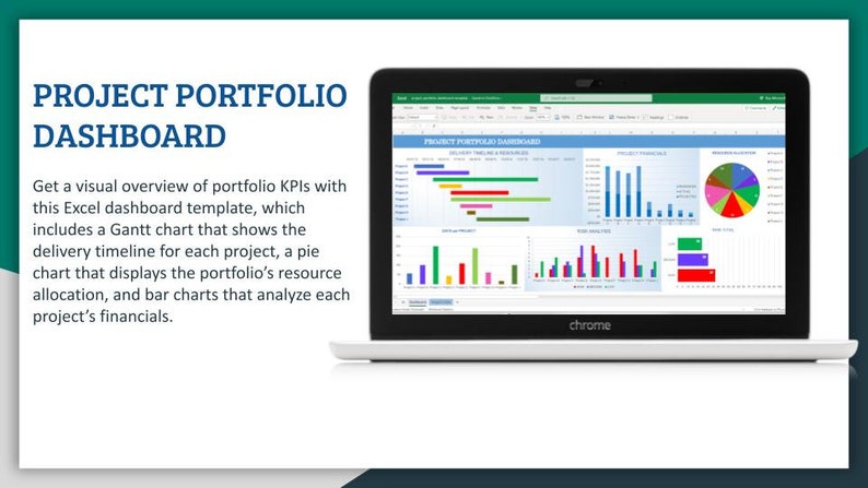 Project Portfolio Dashboard Template Excel Spreadsheet - Etsy