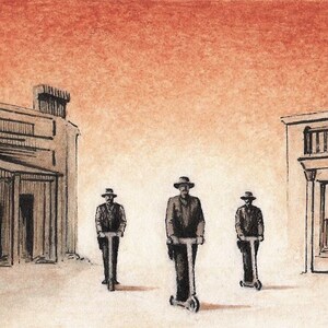 Wild West E-Scooters (Art Print)