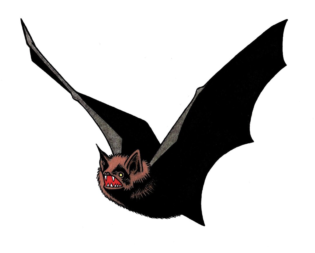 Bat (art Print) - Etsy