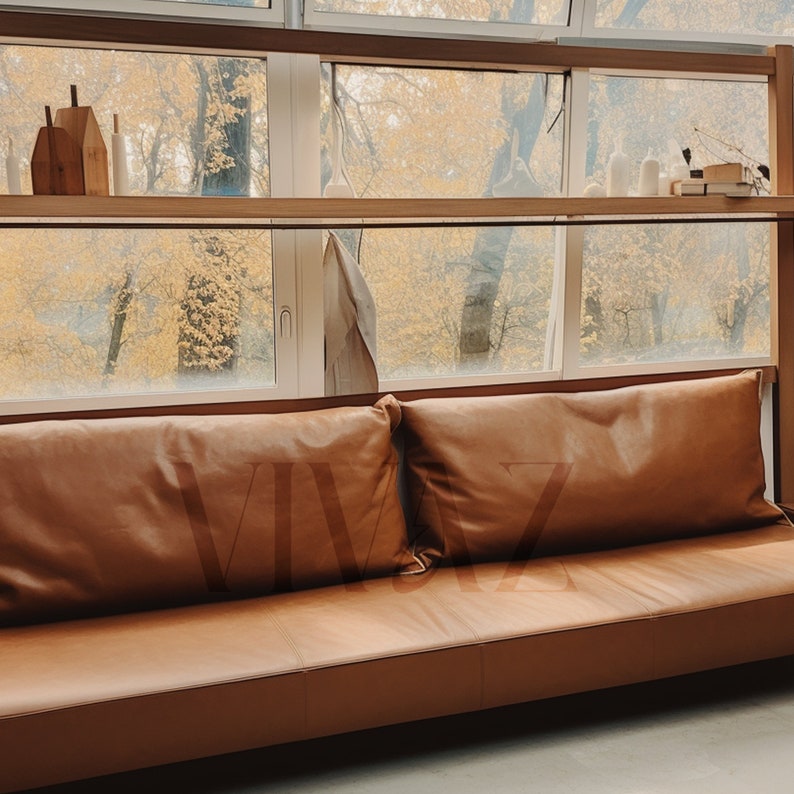 Faux Leather Cushion in Modern Living Room