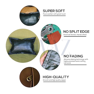 Stylish Faux Leather Accent Cushion