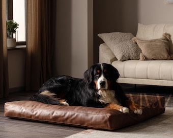 Luxurious Vegan Leather Dog Bed - Stylish, Durable, and Eco-Friendly Comfort