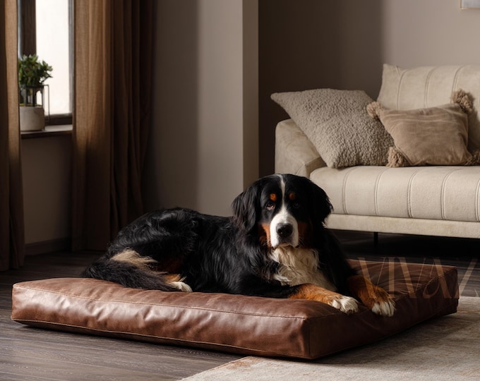 Featured listing image: Luxurious Vegan Leather Dog Bed - Stylish, Durable, and Eco-Friendly Comfort