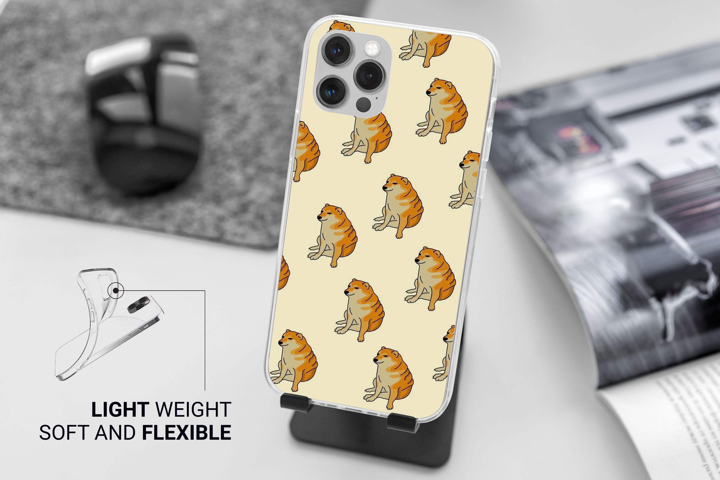 New Funny Doge Dog Meme Space Follow Your Dreams Inspirational Hülle