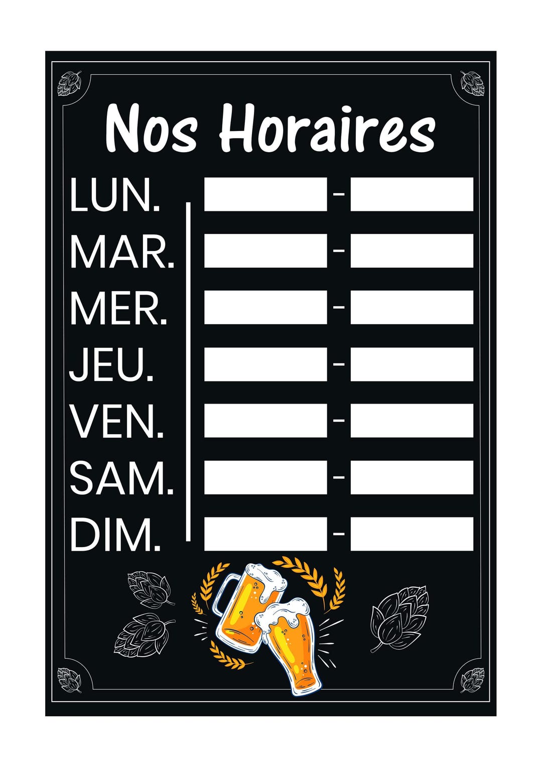 Timetable Display Sign Erasable Timetable Board – Shop Opening Sign – Slate-style Aluminum ...