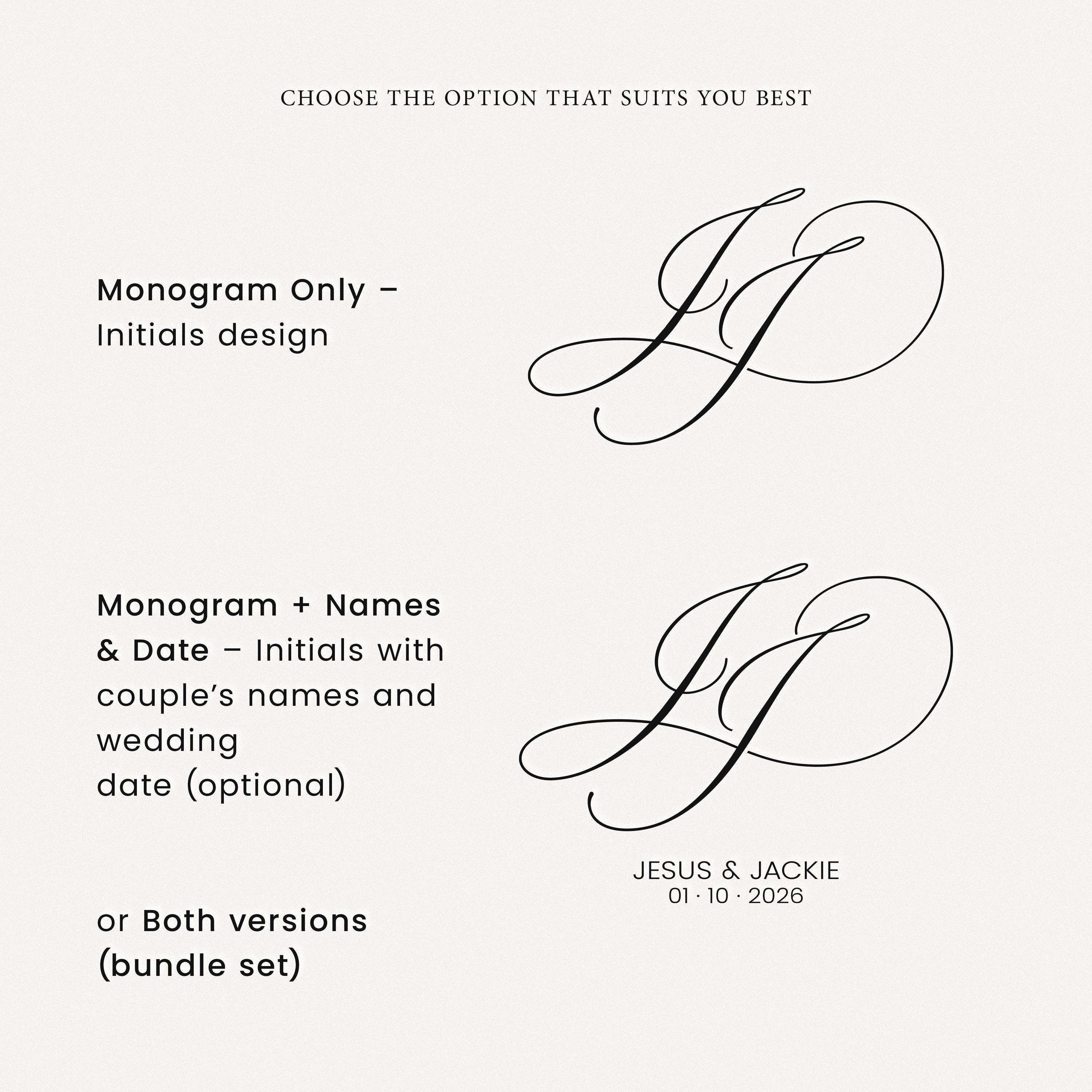 Wedding Monogram, Custom Wedding Monogram, Modern Wedding Monogram ...