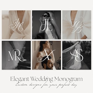I will design a Couple Monogram for Wedding, Personalised Monogram, Custom Monogram, Modern Wedding Monogram, Initial Logo, Premade Logo