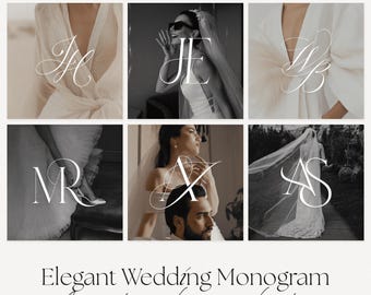 Wedding Monogram, Custom Wedding Monogram, Modern Wedding Monogram, Wedding Logo, Initial Logo, Personalised Couple Monogram, Wedding Crest