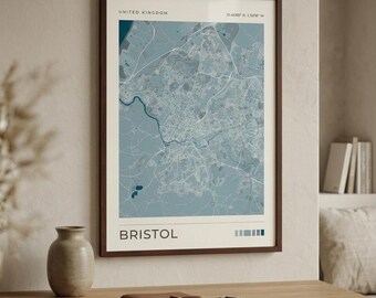 Bristol City Map Print | Personalised Street Map Poster | Modern Travel Wall Art & Gift
