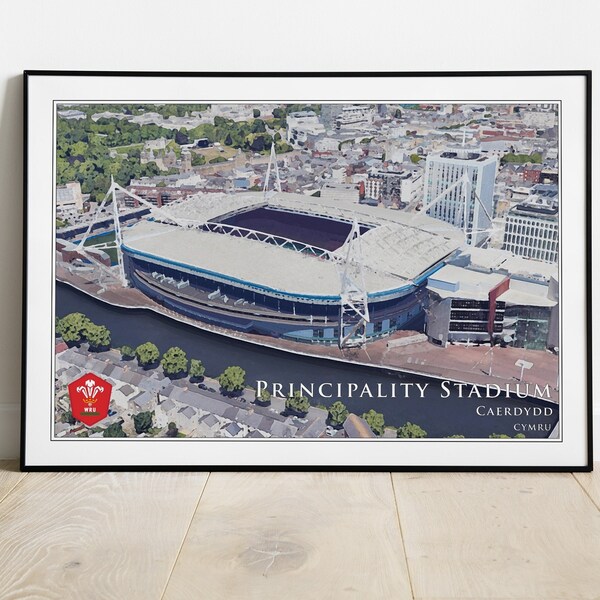 Principality Stadium print in different sizes and canvas | Cardiff Welsh Rugby | Cardiff canvas wall art