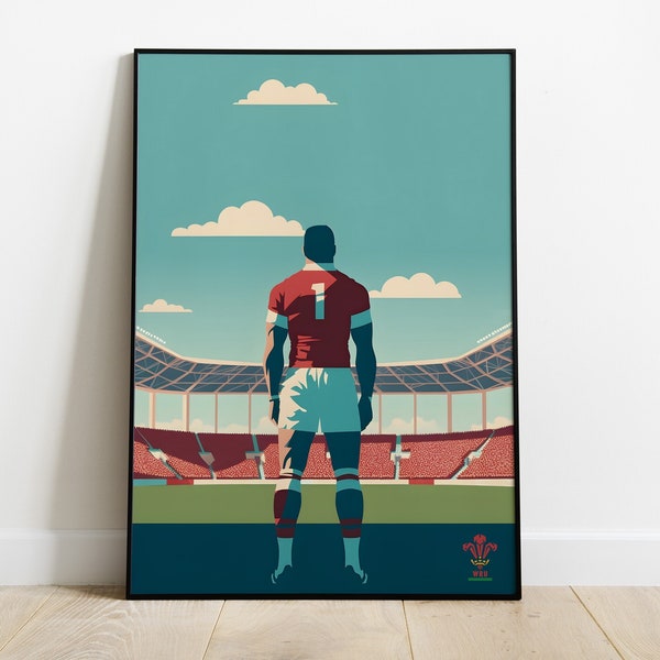 Welsh Rugby Print in different sizes and canvas | Sports Wall Art | Gift for Rugby Fans | Welsh rugby canvas