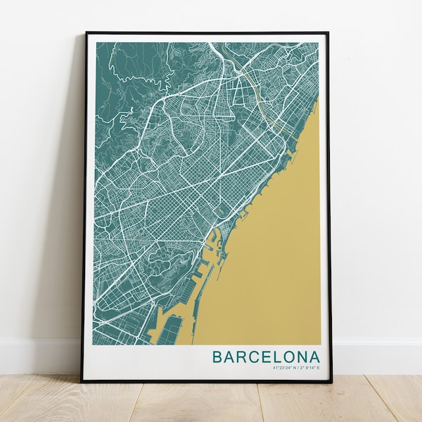 Barcelona print | Different colors and sizes | Spain travel poster | Barcelona wall art poster