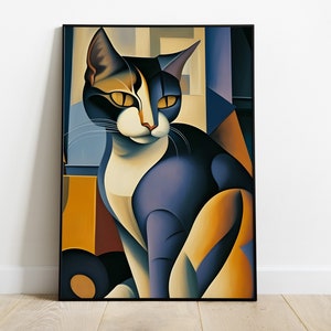 Picasso Cat Druck in verschiedenen Größen und Rahmenoptionen oder Leinwand | Pablo Picasso Leinwand Wandkunst