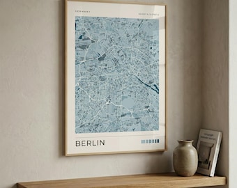 Berlin Map Print, Germany City Minimalist Wall Art, Travel Poster Gift