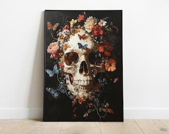 月乃カエル　Skull in the Flowers Amazon.com: XinCanKun 4pcs Sunflower Skull Flowers Stake