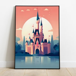 Disney Castle print in different sizes and frame options or canvas |  Disney wall art