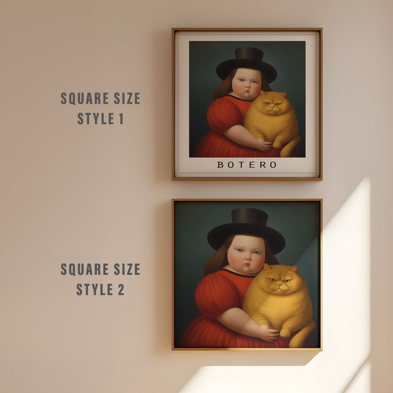Botero Girl With Cat Print in Different Sizes and Canvas Fernando ...