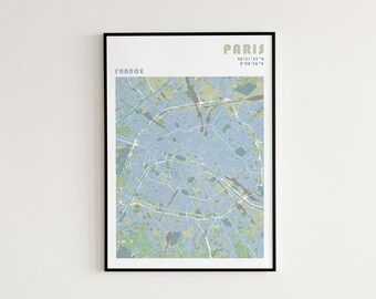 Poster de voyage à Paris en différentes tailles et options de cadre | Art mural parisien
