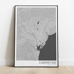 Cardiff print in different colors and canvas | Wales wall art