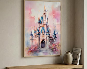 眠れる森の美女の城のプリント - ディズニーランド パリ ウォール