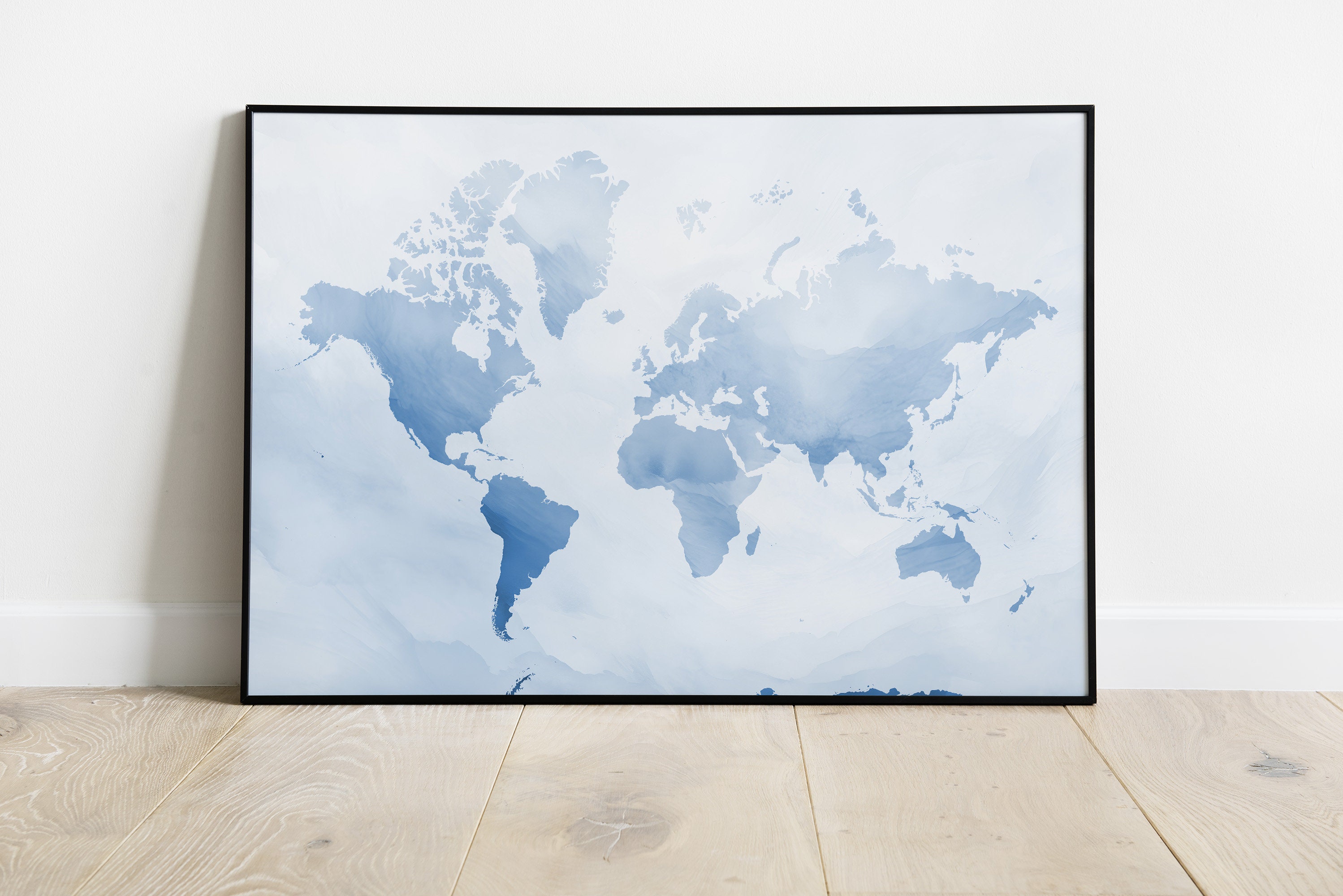 Cuadro mapa mundi Mapa del mundo azul - TenVinilo