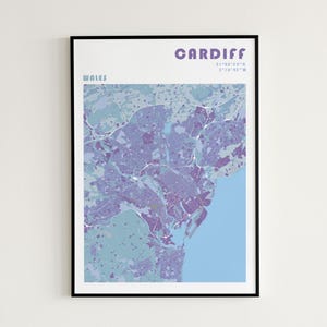 Poster reiskaart Cardiff | Caerdydd Cymru-reisposter