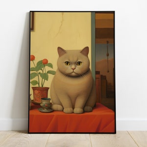 Botero Cat print in different sizes and canvas | Fernando Botero canvas wall art