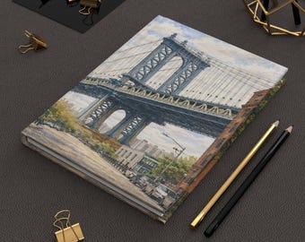 Manhattan Bridge Watercolor Journal | DUMBO Brooklyn Travel Diary (5"x7") | New york Gift