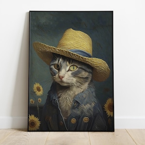 Van Gogh Cat in different sizes and frames or canvas  | Vincent van Gogh wall art