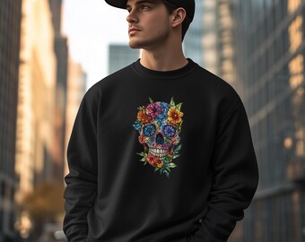 Sudadera con calavera floral / Ropa unisex y cómoda