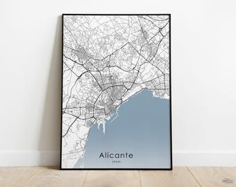 Alicante travel poster in different colors and canvas | Spain travel wall art