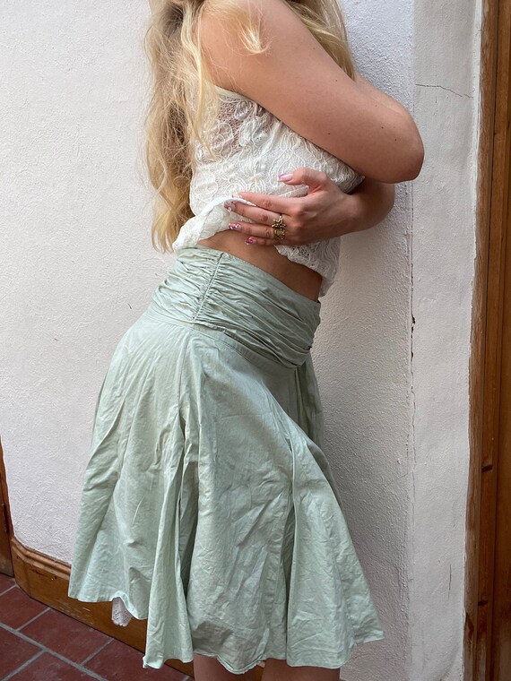Green midi top skirt 90s