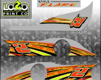 Go Kart Racing Wraps, Graphics, Decals, Stickers, Numbers, Logos, FLARE