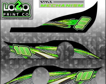 Go Kart Racing Wraps, Graphics, Decals, Stickers, Numbers, Logos, MECHANISM