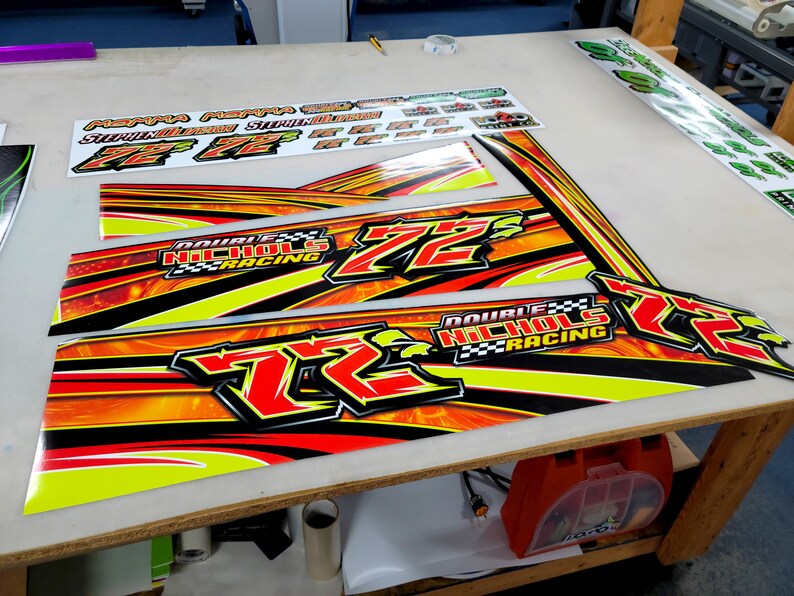 Go Kart Racing Wraps, Graphics, Decals, Stickers, Numbers, Logos, FLARE Etsy