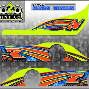 Go Kart Racing Wraps, Graphics, Decals, Stickers, Numbers, Logos, MONEY HUNGRY