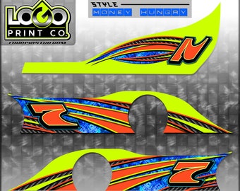 Go Kart Racing Wraps, Graphics, Decals, Stickers, Numbers, Logos, MONEY HUNGRY