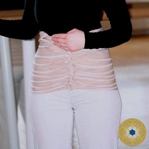Bengkung Belly Binding Cloth in Light Beige – Organic Cotton Postpartum Wrap | Handmade in Germany