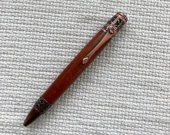 Ornate faux pearl with Padauk body ballpoint pen