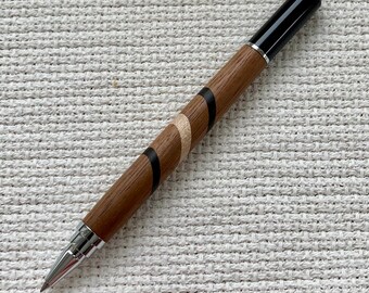 Segmented American Walnut fine point rollerball pen