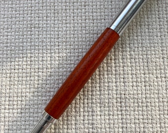 Padauk wood fine point rollerball pen in Aluminum