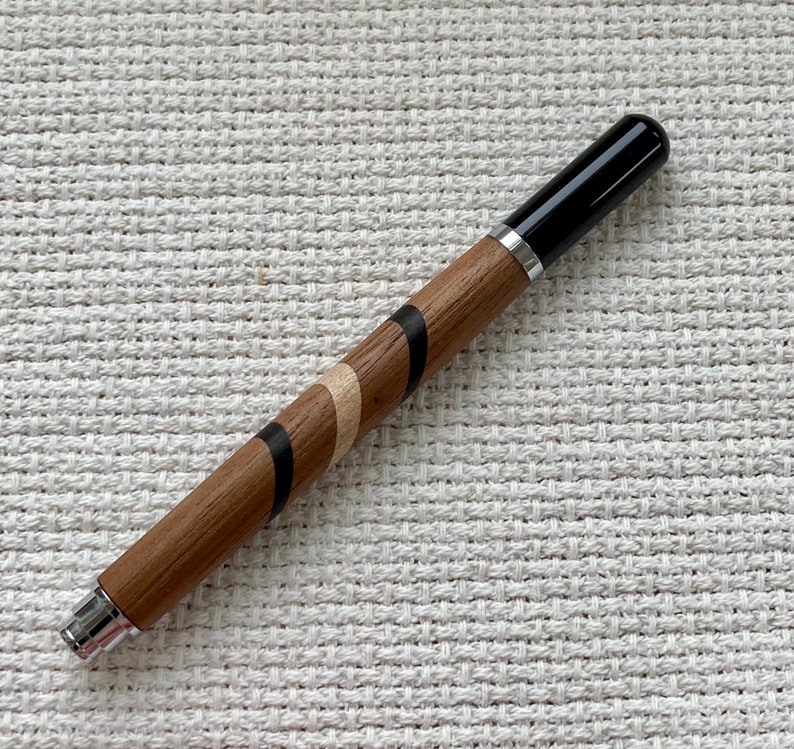 Segmented American Walnut fine point rollerball pen image 4