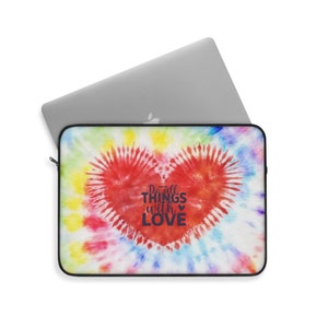 Do All Things With Love design print | Retro Boho Ladies Laptop Cover