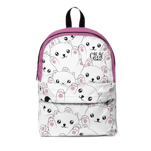 Kawaii Kitty Mädchen Rucksack - Süße Rosa Kitty Schultasche, Leichte, wasserdichte, geräumige Büchertasche mit Rosa Verzierung, Perfekt für den täglichen Gebrauch