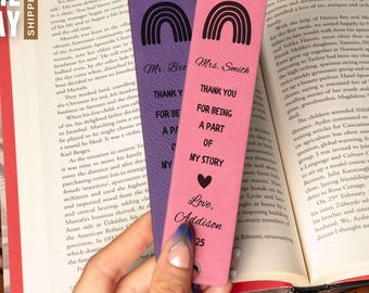 Custom Leather Bookmark: Personalized Engraved Bookmark, Name Bookmark, Leather Book Lover Bookmark