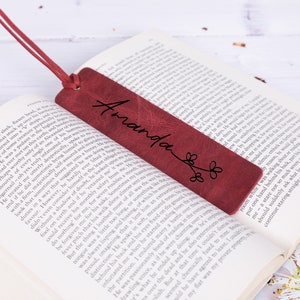 Aesthetic Bookmark Gift For Women, Cute Bookmark, Personalized Bookmark, Gifts For Teacher, Custom Leather Bookmark, Gifts For Readers image 9